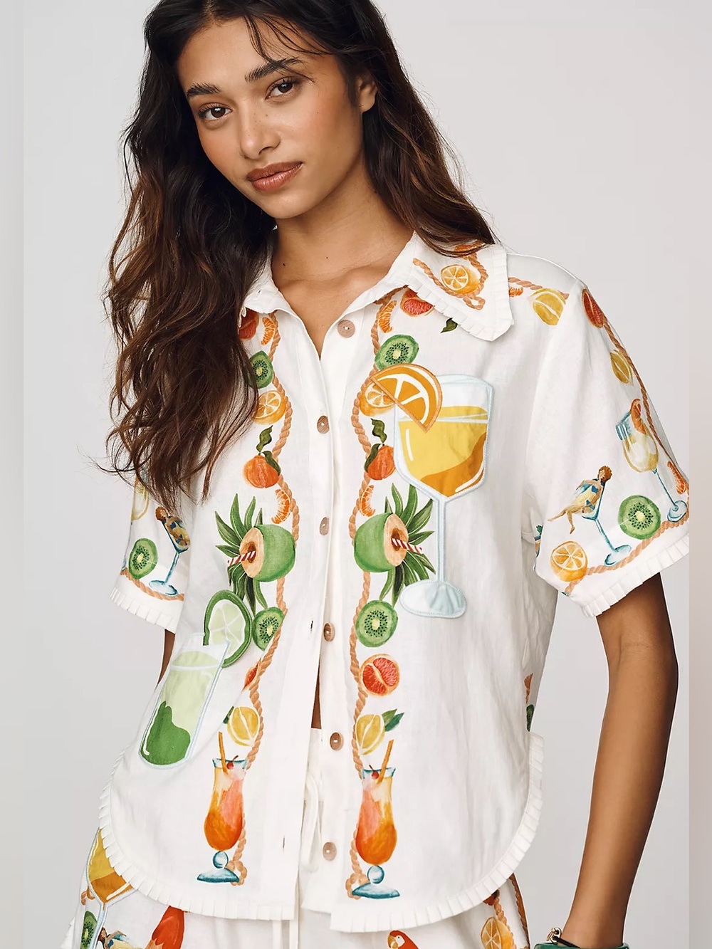 Biricutico shirt Farm Rio x Anthropologie size Large NEW - Picture 15 of 17
